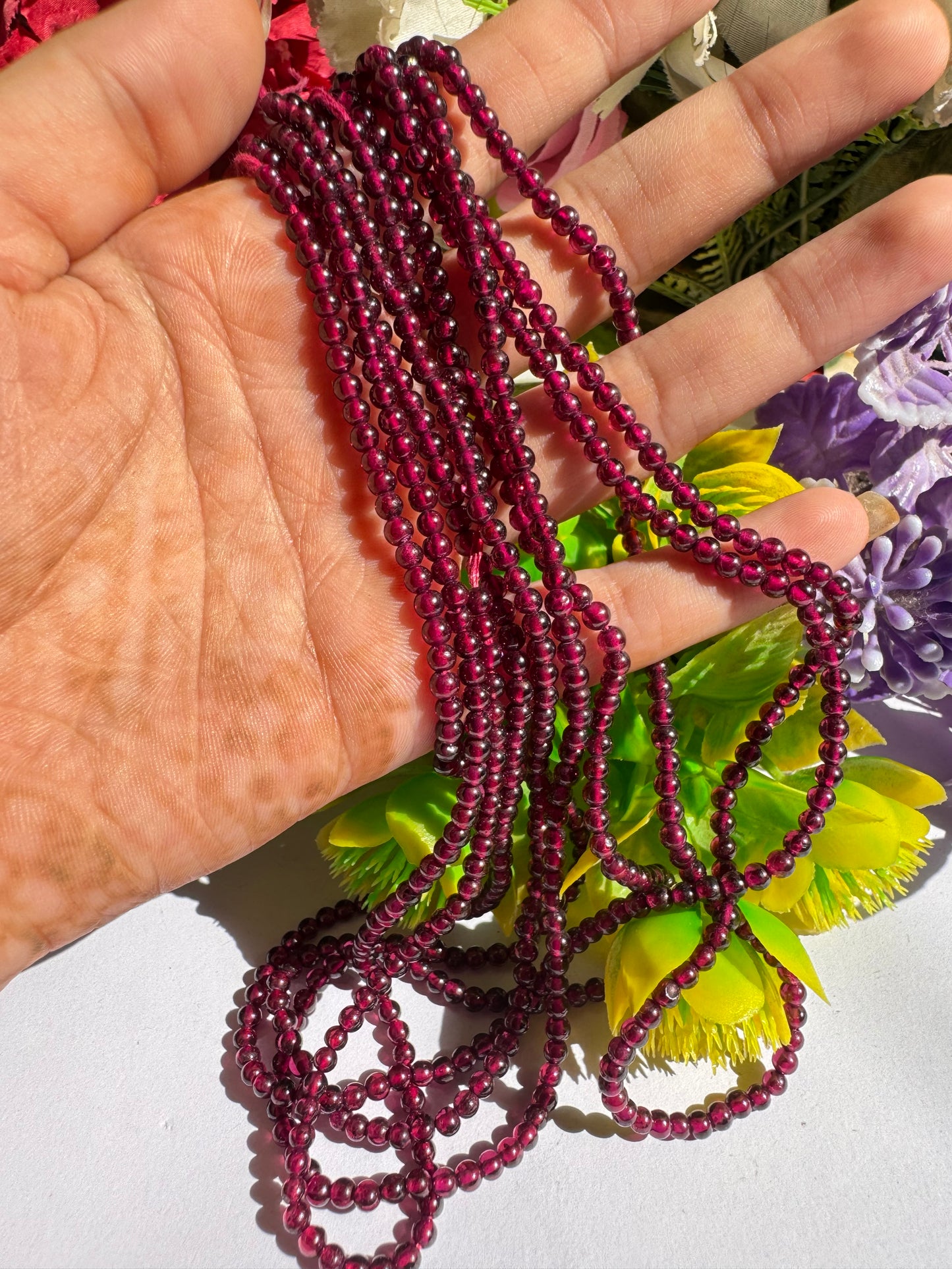 Natural Rhodolite Garnet Round Beads 3 To 4mm natural Rhodolite Garnet Beads Eye Clean Rhodolite Garnet Beads Loose Garnet Beads for jewelry Making beautiful gemstone beads