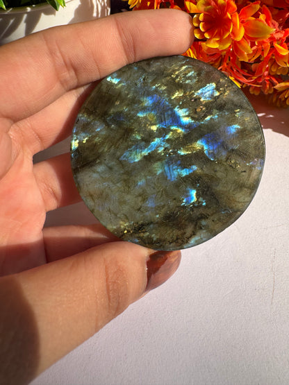 Natural Labradorite Gemstone Beautiful Natural Labradorite Cabochon Round Cut Natural Labradorite Loose Stone