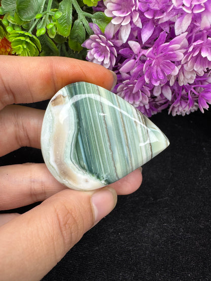 Beautiful saturn chalcedony pear cut gemstone cabochon for jewelry making and wire wrapping