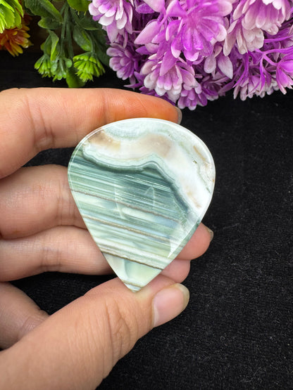 Beautiful saturn chalcedony pear cut gemstone cabochon for jewelry making and wire wrapping