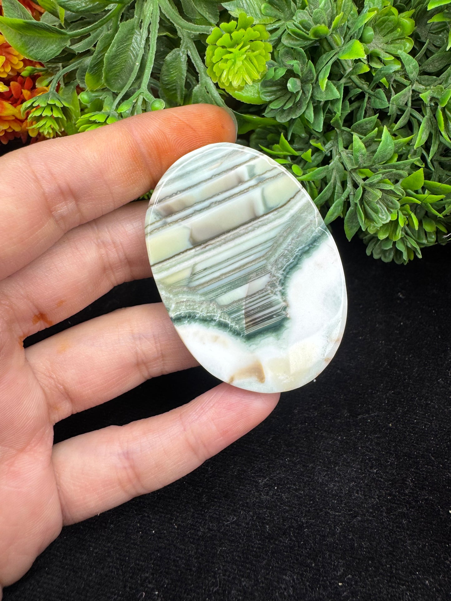 Oval cut natural saturn chalcedony gemstone cabochon for jewelry making and wire wrapping