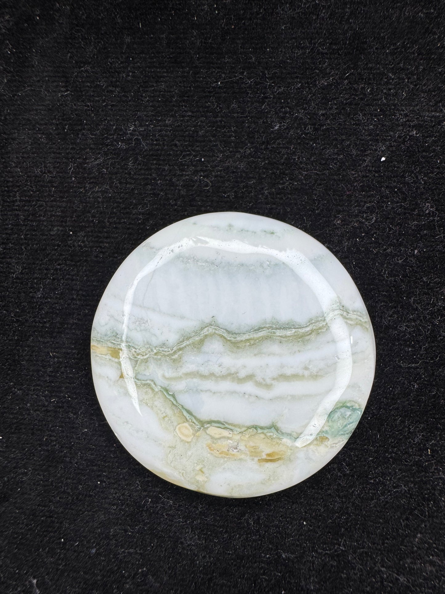 Natural saturn chalcedony gemstone cabochon for wire wrapping and jewelry making.