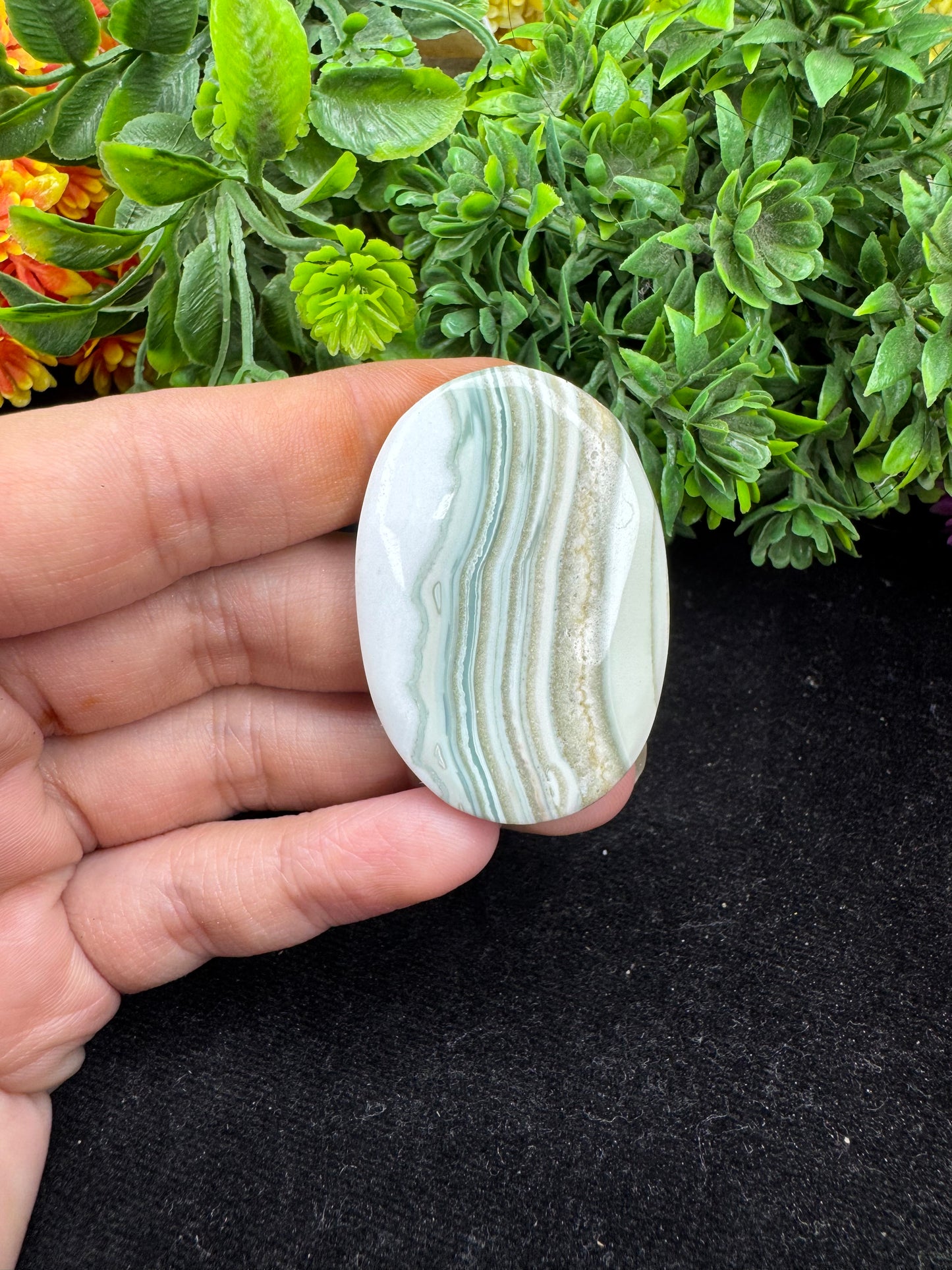 Natural saturn chalcedony oval cut gemstone cabochon for jewelry making and wire wrapping