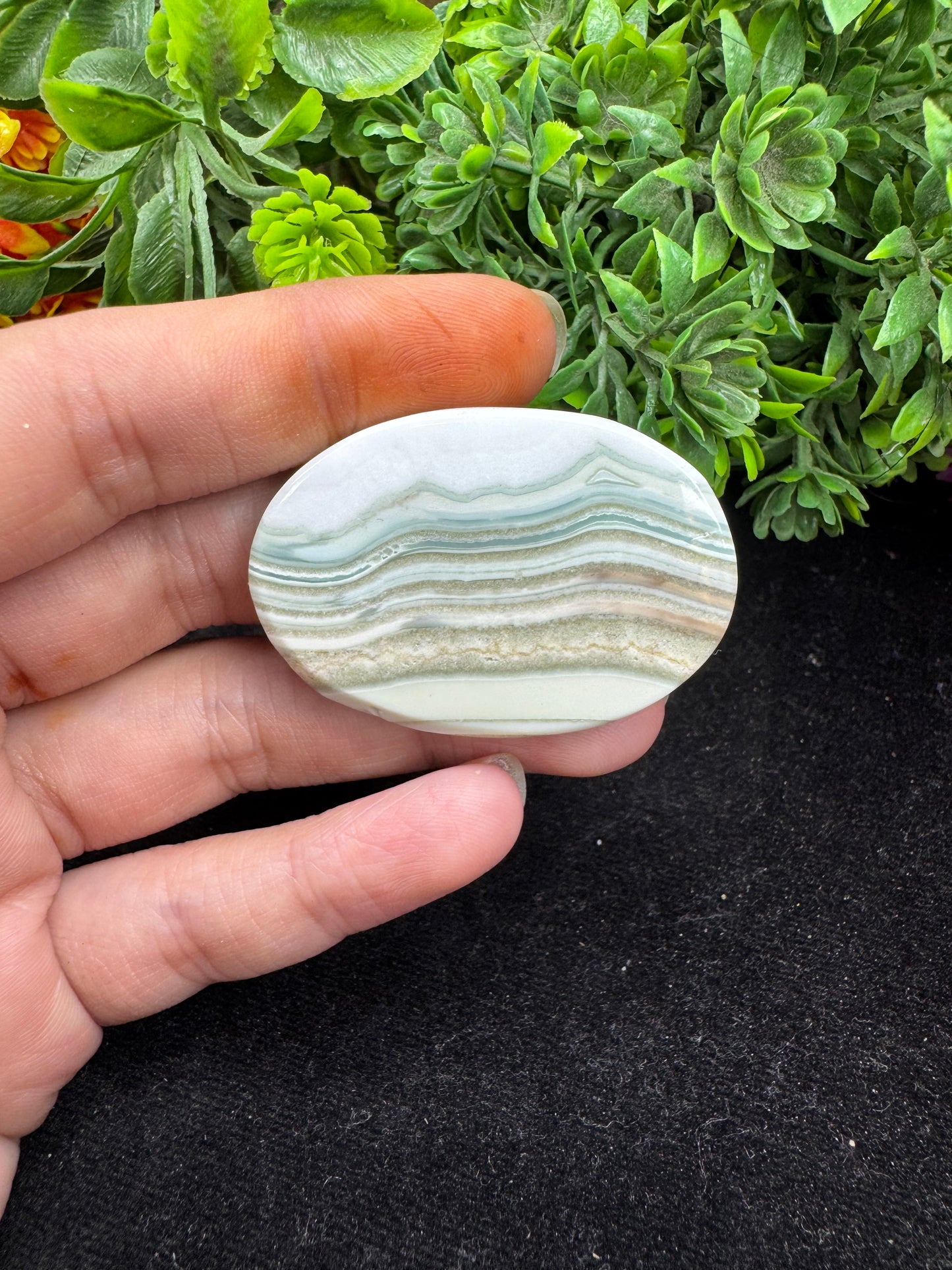 Natural saturn chalcedony oval cut gemstone cabochon for jewelry making and wire wrapping