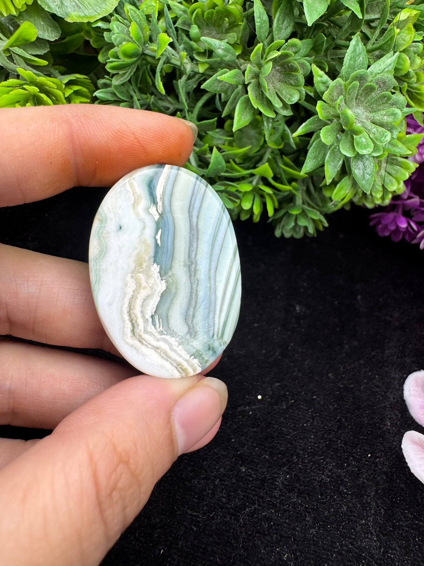 Beautiful natural saturn chalcedony oval cut gemstone cabochon for jewelry making