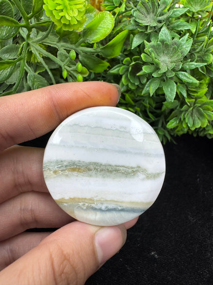 Round cut natural saturn chalcedony gemstone cabochon for jewelry making and wire wrapping