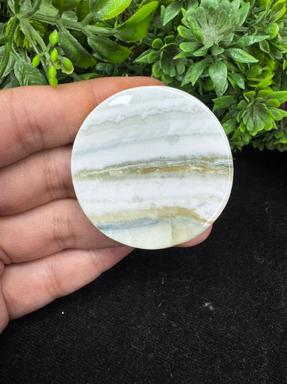 Round cut natural saturn chalcedony gemstone cabochon for jewelry making and wire wrapping