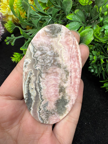 Beautiful Big natural rhodochrosite gemstone cabochon for wire wrapping and jewelry making.