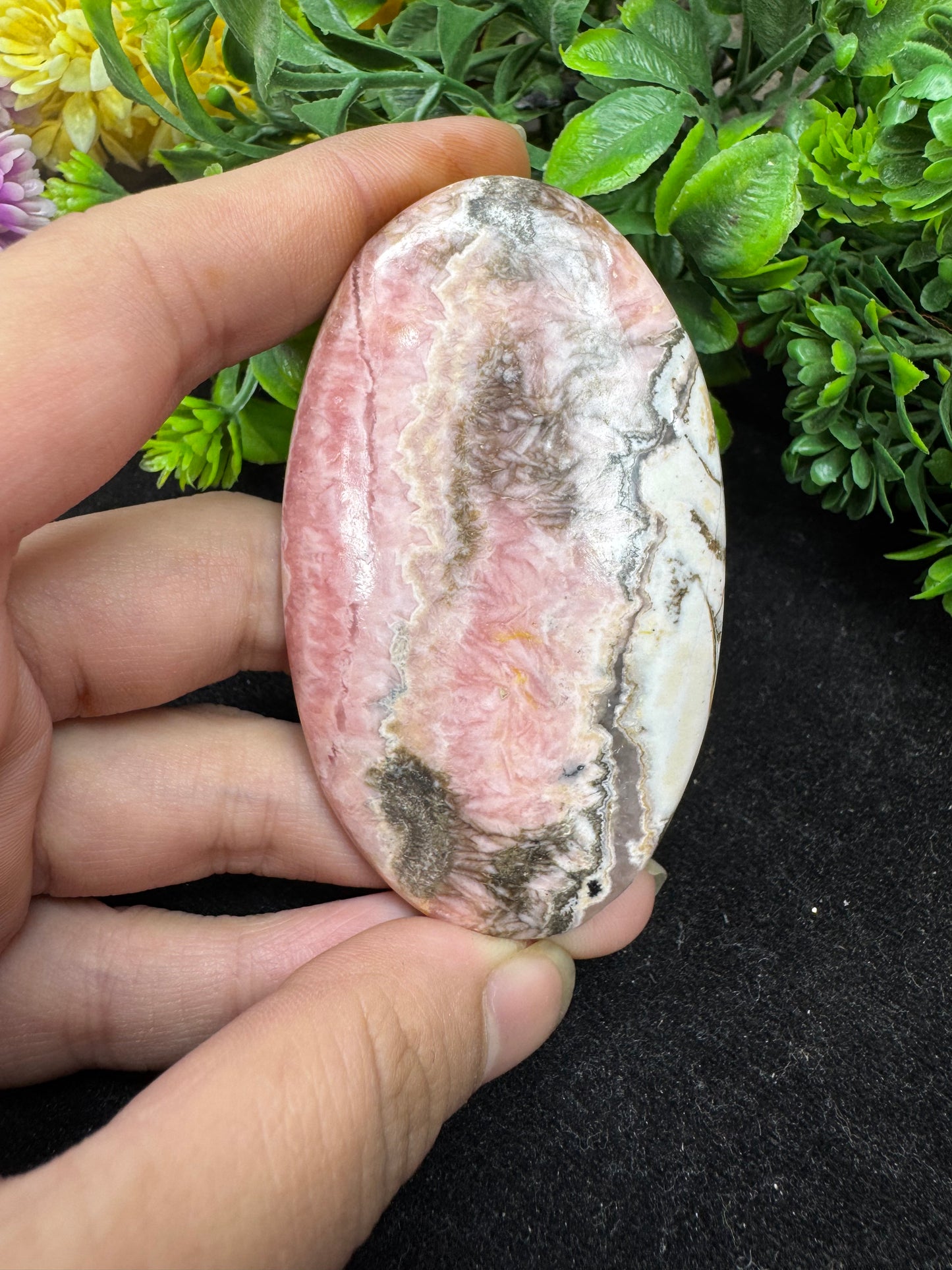 Beautiful Big natural rhodochrosite gemstone cabochon for wire wrapping and jewelry making.