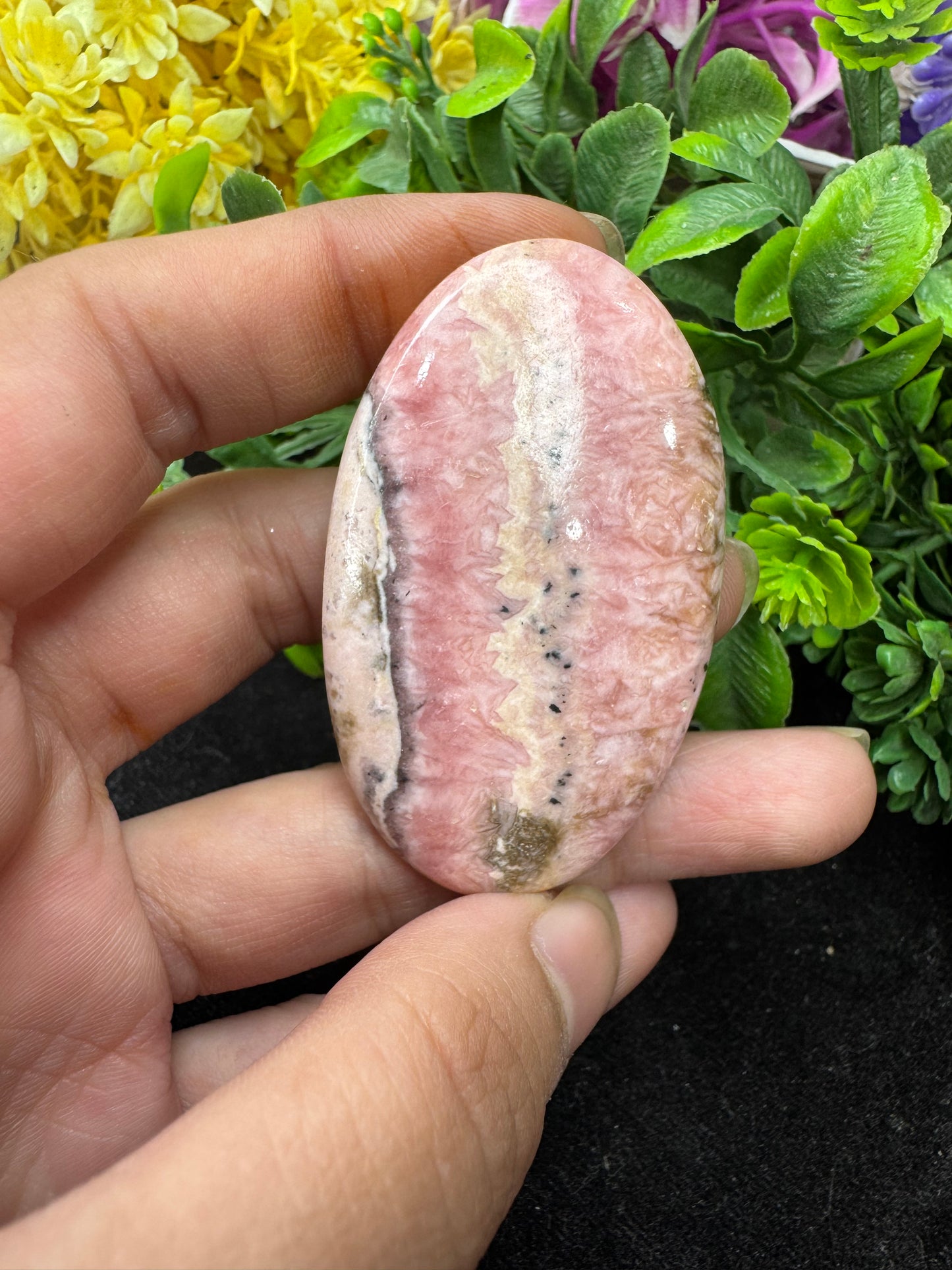 Beautiful Natural Rhodochrosite oval cut gemstone cabochon for jewelry making and wire wrapping.