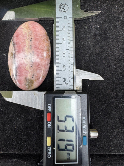 Beautiful Natural Rhodochrosite oval cut gemstone cabochon for jewelry making and wire wrapping.