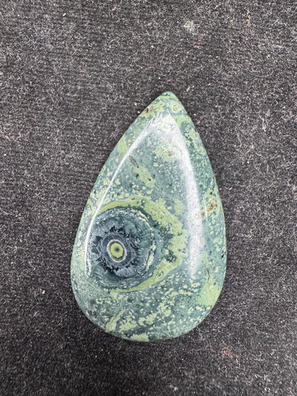 Beautiful pear Kambaba jasper gemstone cabochon for making jewelry and wire wrapping beautiful black and green  pattern jasper