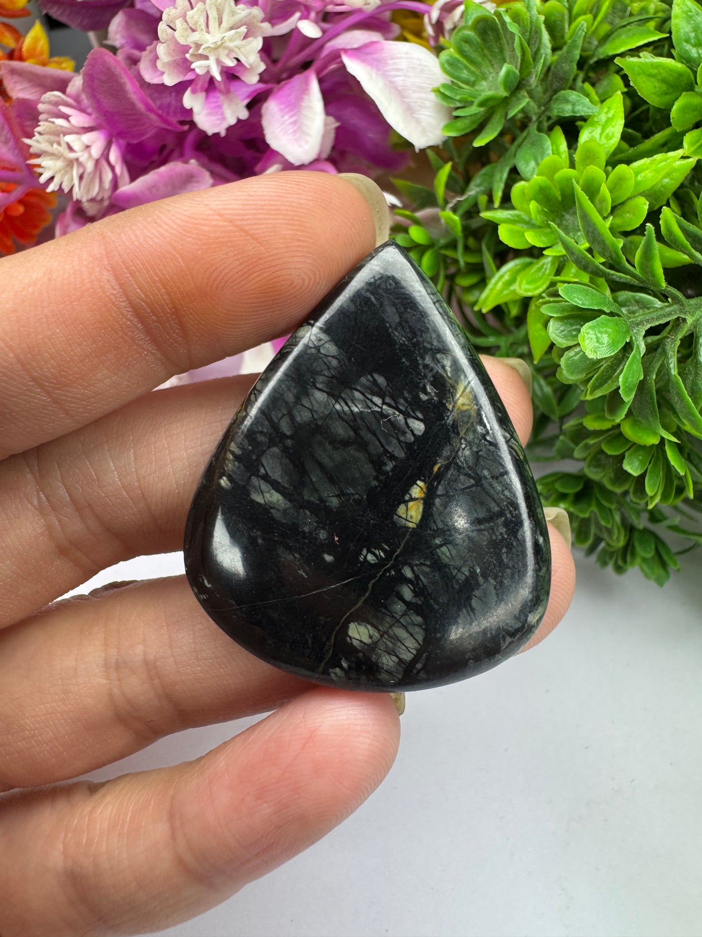 Natural Black picasso jasper gemstone cabochon for jewelry making wire wrapping amazing picasso jasper gemstone