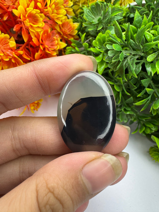 Natural Black Botswana agate gemstone cabochon for jewelry making and wire wrapping amazing black botswana agate