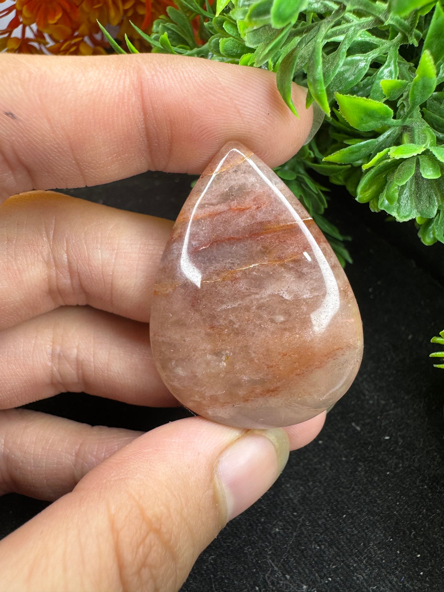 Beautiful fire Quartz Gemstone cabochon for jewelry making and wire wrapping pear cut fire quartz cabochon