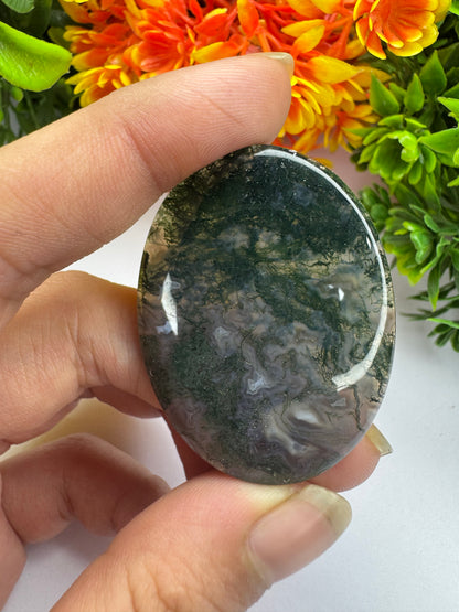 Oval cut Natural Moss Agate gemstone cabochon beautiful moss agate cabochon for jewelry making and wire wrapping