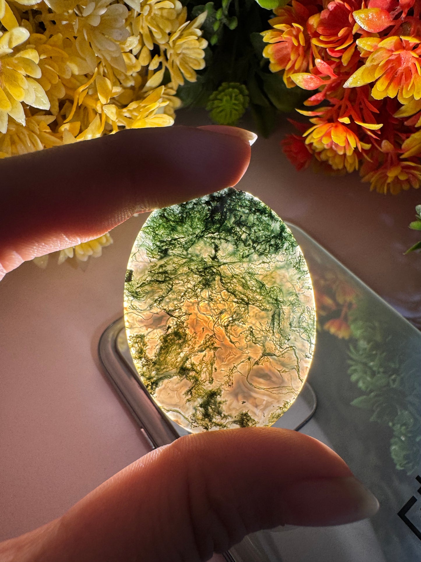 Oval cut Natural Moss Agate gemstone cabochon beautiful moss agate cabochon for jewelry making and wire wrapping