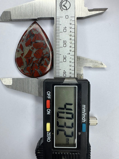 Natural red brecciated cabochon for jewelry making and wire wrapping amazing pear cut red brecciated cabochon gemstone