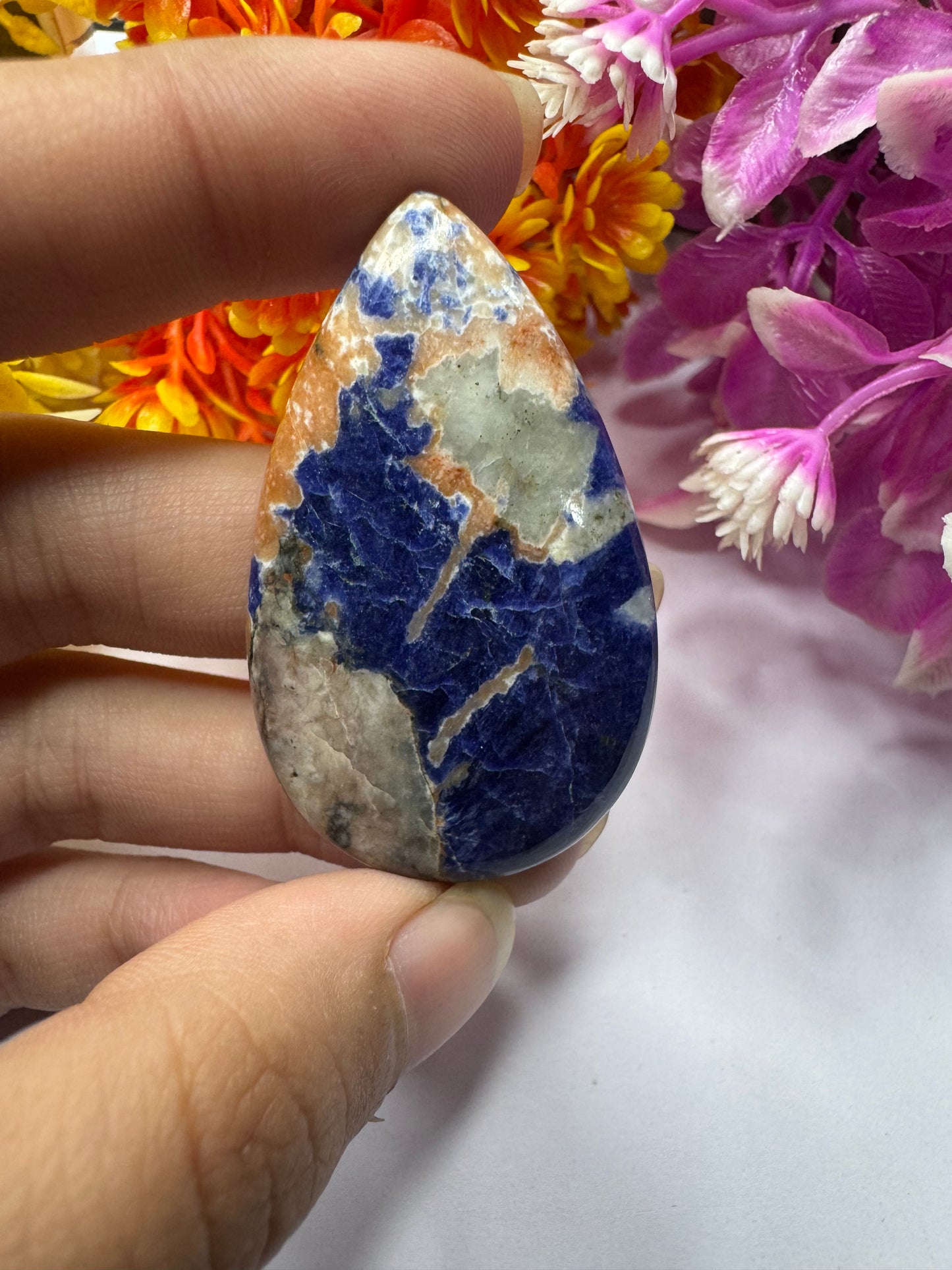 Amazing pear cut sodalite cabochon for jewelry making and wire wrapping beautiful natural sodalite gemstone cabochon