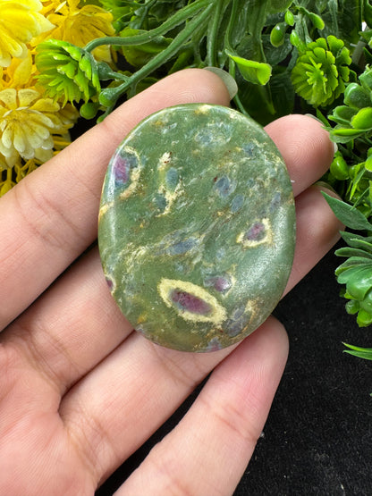 Natural Ruby Fuchsite Gemstone cabochon for jewelry making and wire wrapping beautiful oval cut ruby fuchsite cabochon