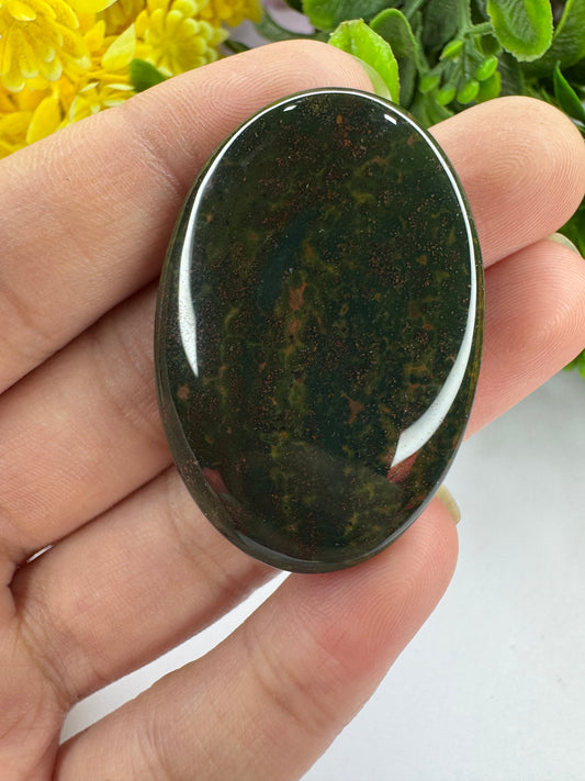 Gorgeous Green Bloodstone gemstone natural bloodstone cabochon for jewelry making and wire wrapping.