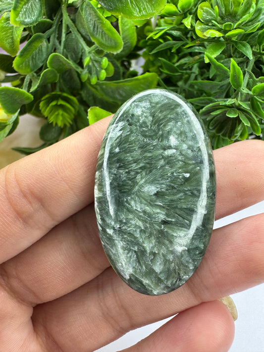 Natural seraphinite gemstone cabochon for jewelry making and wire wrapping amazing seraphinite stone cabochon