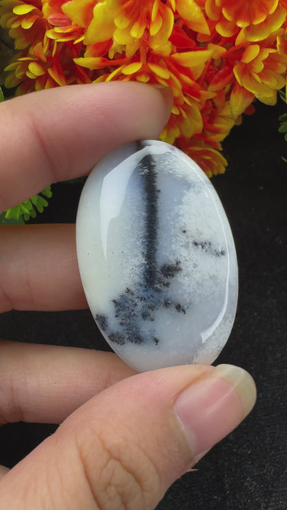 Amazing dendritic opal gemstone cabochon for jewelry making and wire wrapping amazing dendritic opal cabochon