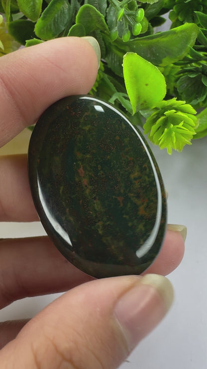 Gorgeous Green Bloodstone gemstone natural bloodstone cabochon for jewelry making and wire wrapping.