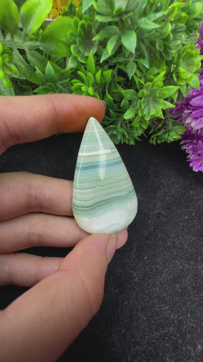 Beautiful pear cut saturn chalcedony gemstone cabochon for jewelry making and wire wrapping