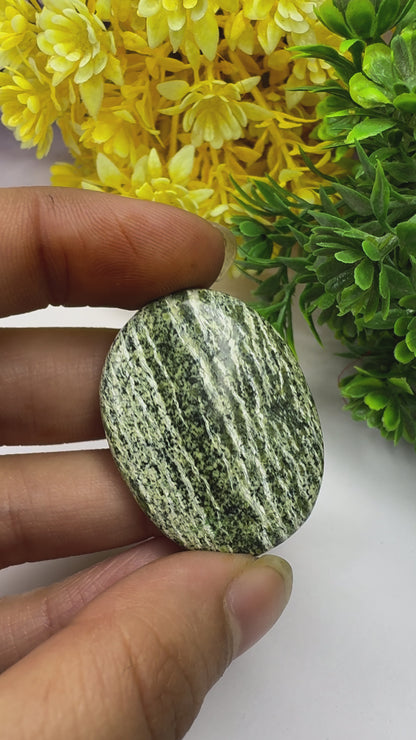 Beautiful Oval cut Swiss Green Opal Gemstone cabochon for jewelry making and wire wrapping