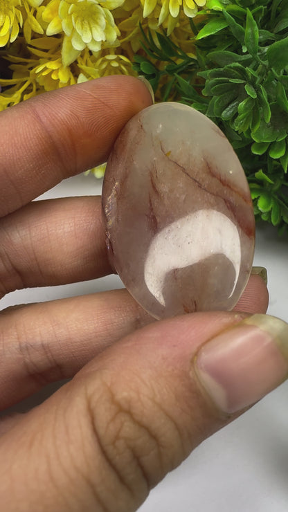 Beautiful oval cut Fire Quartz cabochon for jewelry making and wire wrapping