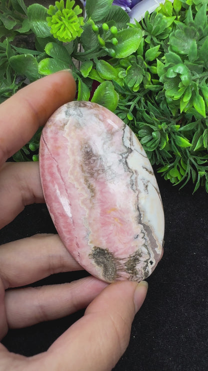 Beautiful Big natural rhodochrosite gemstone cabochon for wire wrapping and jewelry making.