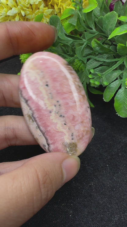 Beautiful Natural Rhodochrosite oval cut gemstone cabochon for jewelry making and wire wrapping.