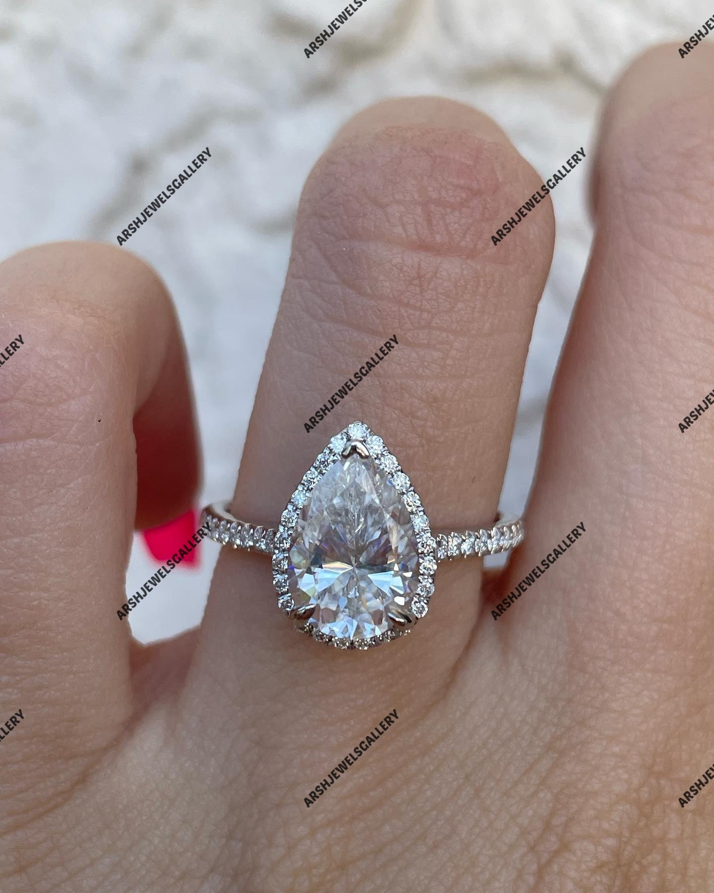 Gorgeous pear cut moissanite ring 925 sterling silver ring beautiful design moissanite stone ring engagement ring wedding ring