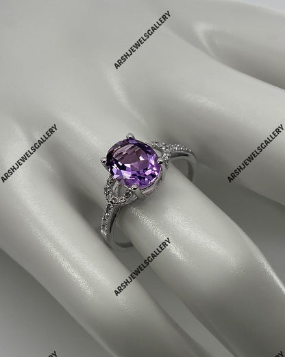 Amethyst Ring 925 sterling silver ring beautiful design amethyst ring engagement ring wedding ring