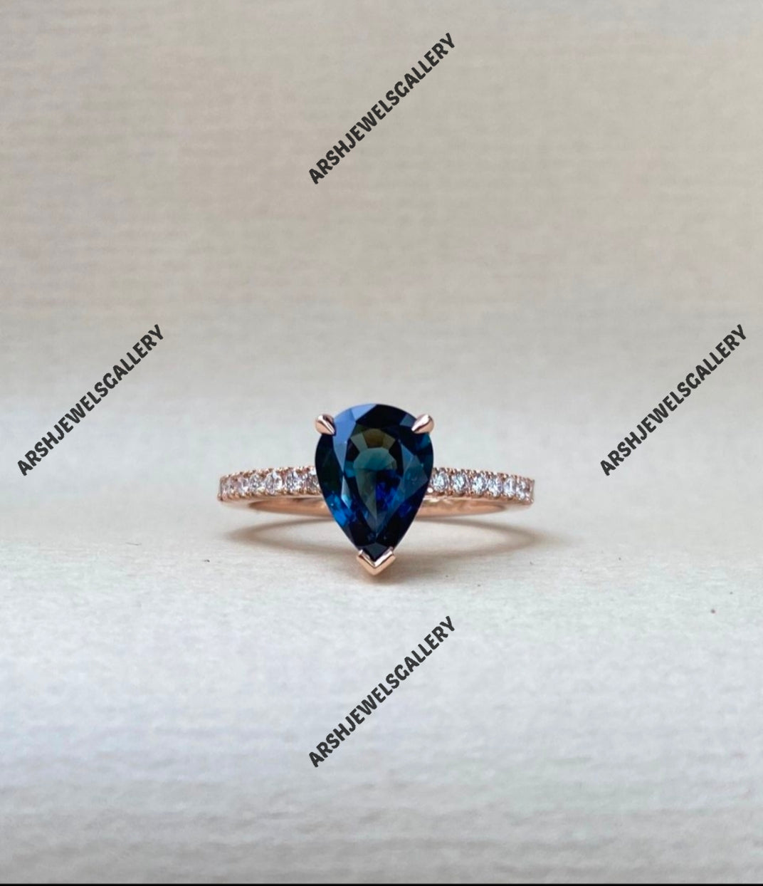 Beautiful pear cut  teal sapphire ring 925 sterling silver vintage teal sapphire stone ring engagement ring wedding ring