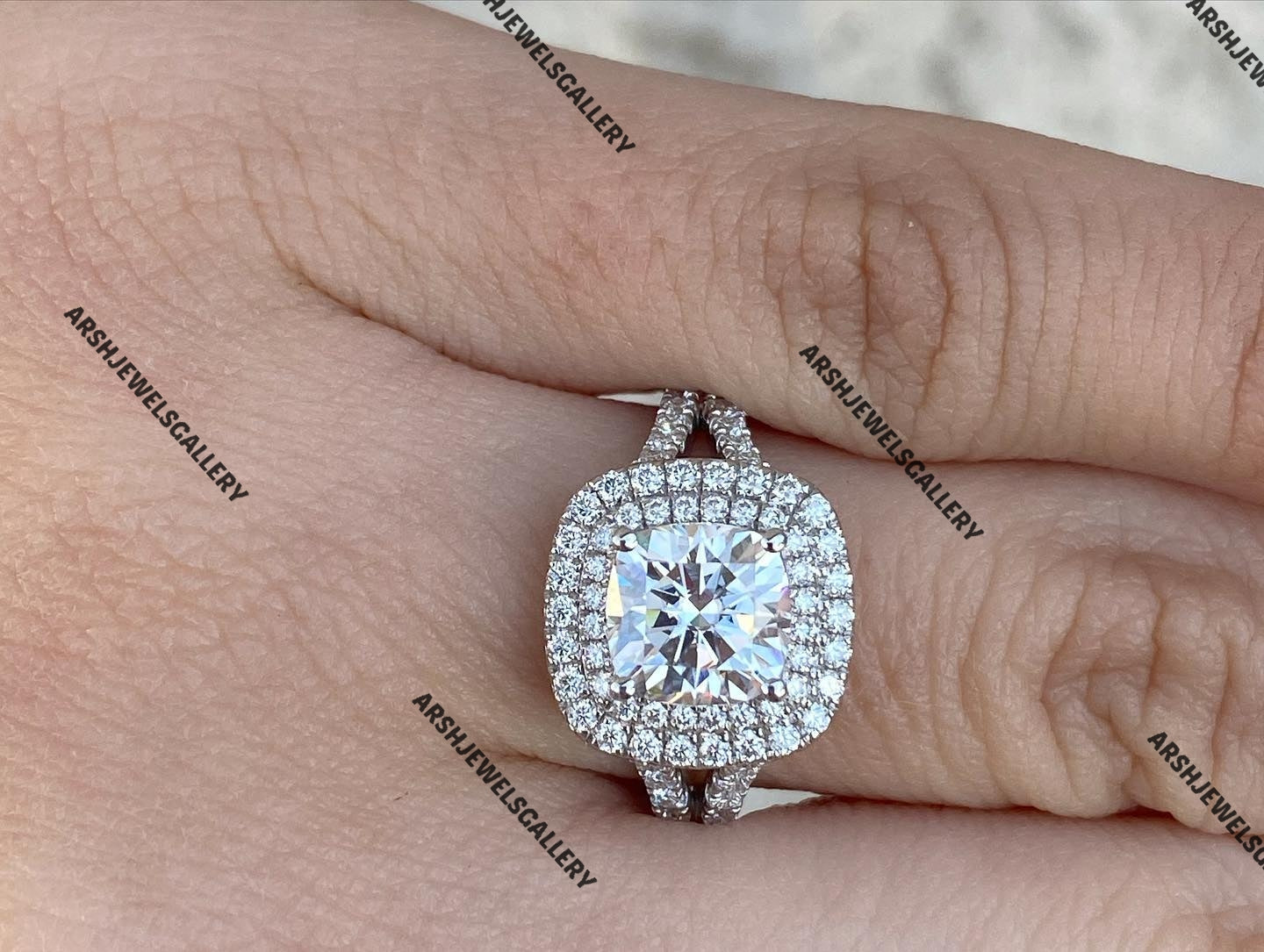 Gorgeous cushion cut moissanite ring 925 sterling silver ring vintage design moissanite stone ring engagement ring wedding ring