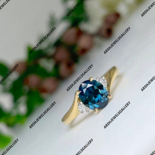 Beautiful teal sapphire ring 925 sterling silver oval cut teal sapphire stone ring engagement ring wedding ring