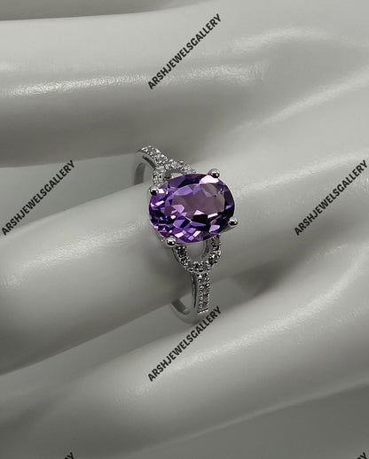 Amethyst Ring 925 sterling silver ring beautiful design amethyst ring engagement ring wedding ring