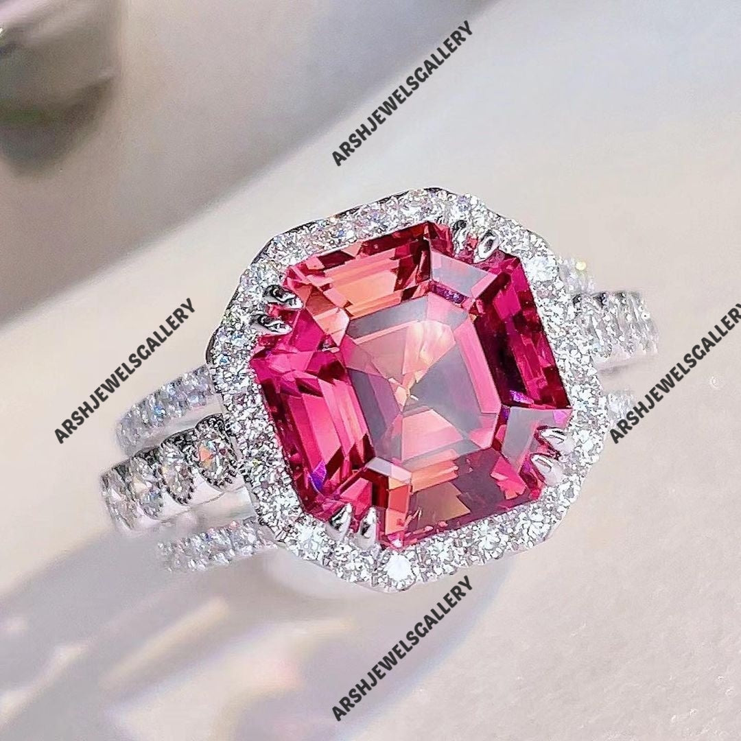 Gorgeous pink tourmaline ring 925 sterling silver ring vintage pink tourmaline ring engagement ring wedding ring