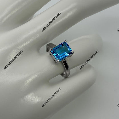 Gorgeous blue topaz ring 925 sterling silver beautiful Blue topaz ring engagement ring wedding ring