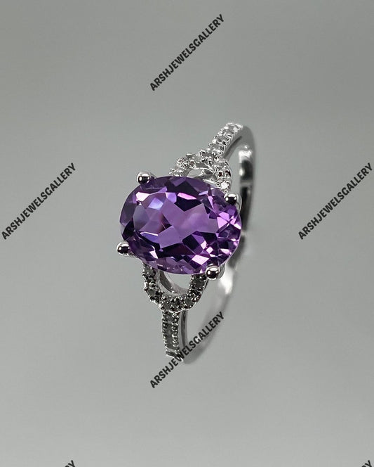 Amethyst Ring 925 sterling silver ring beautiful design amethyst ring engagement ring wedding ring