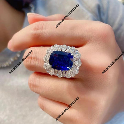 Gorgeous & vintage Blue sapphire ring 925 sterling silver unique design convertible blue sapphire ring engagement ring wedding ring