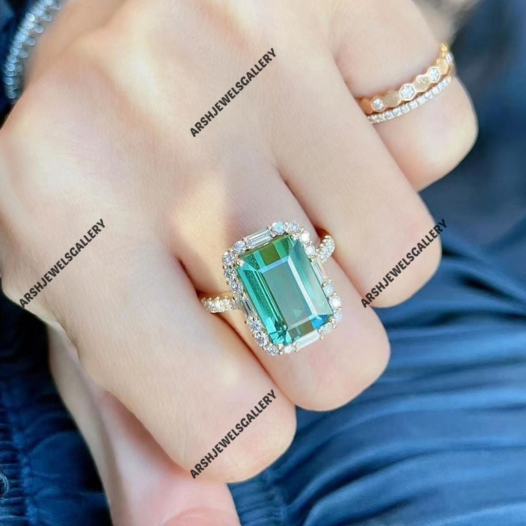 Vintage mint green tourmaline ring 925 sterling silver ring gorgeous mint green tourmaline ring engagement ring wedding ring